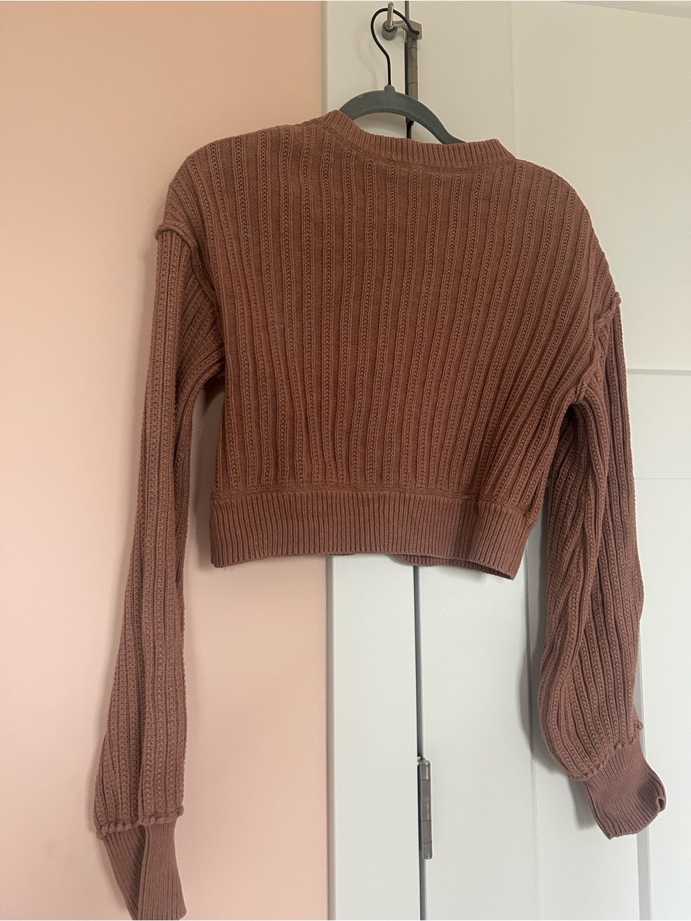Free People Size Small Cardi Mocha Classic Cardigan Sweater - Picture 8 of 9